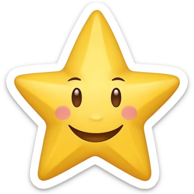 a star  with a heavily exaggerated smile sticker