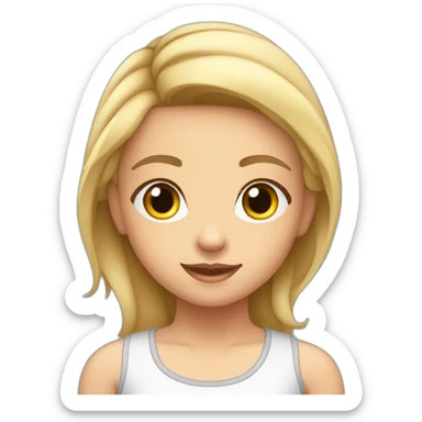 upperbody female young child girl light skin athletic briefs midriff cute adorable sweet sticker