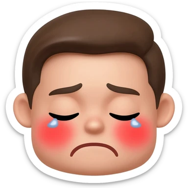 Ein Emoji, wie die normalen Emojis das stark rot wird und beschämt die Augen schließt sticker