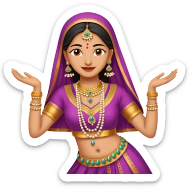 Indian woman in traditional clothes dances.  format portrait sticker