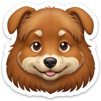 realistic portrait of a dog brown sticker