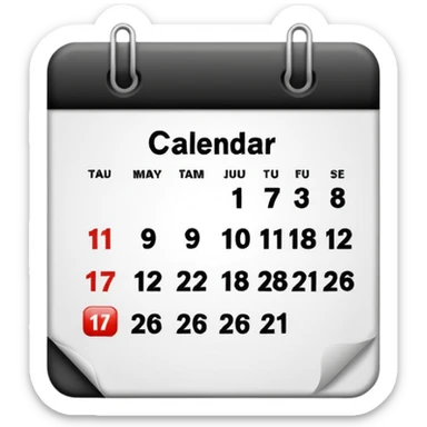 calendar with two large numbers for days sticker