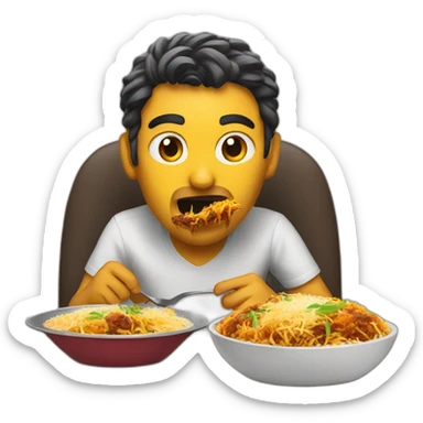 hacker eating biryani sticker