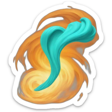 Orange teal Tornado sticker