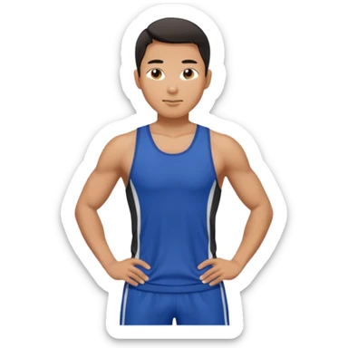 The Asian guy is into sports and is in great shape. sticker