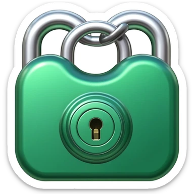 small green lock, simple and clear sticker