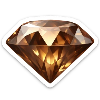 Realistic isolated shiny sparkling brown diamond with siny pin added. sticker