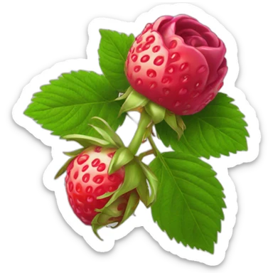 framboise fruit rose sticker