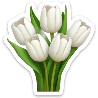 white tulip bouquet  sticker