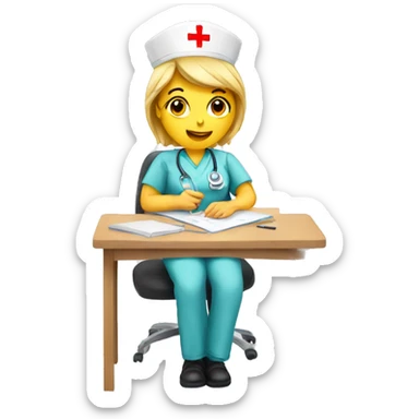 nurse taking an exam sticker