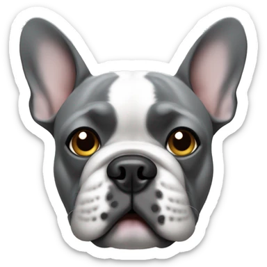 Grey French bulldogs face  sticker