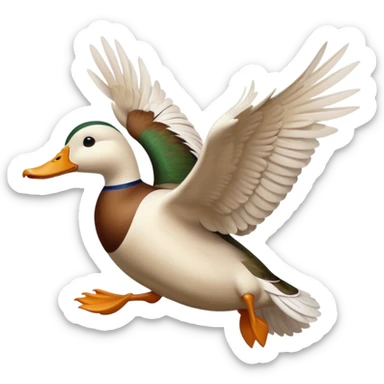 duck flying sticker