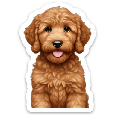 chestnut goldendoodle puppy sticker