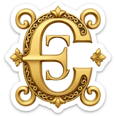 Old English E sticker