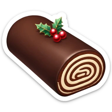 Christmas chocolate log cake sticker