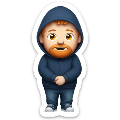 Fat ginger guy with dark blue hoodie sticker