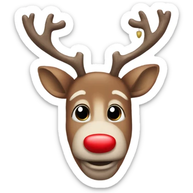 Red Nosed Reindeer cute sticker