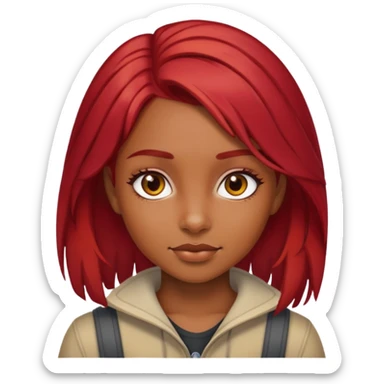 Chica morena con mechas peli rojas  sticker