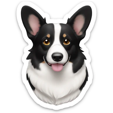 cardigan welsh corgi black and white sticker