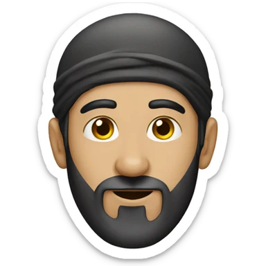 bald arab guy with black beard sticker