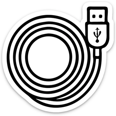 Change the cable color to yellow, keep the same style and transparent background. sticker