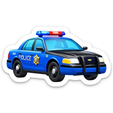 Neon Police Car sticker