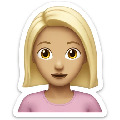 Girl have blonde hair  sticker