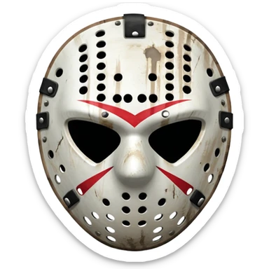 angry hockey mask sticker