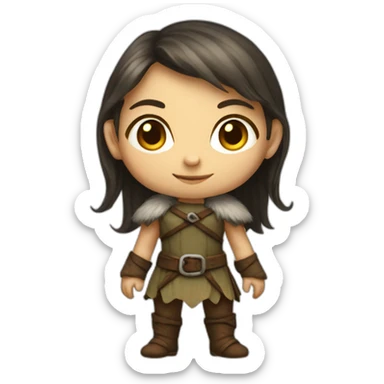 Female halfling full body sticker