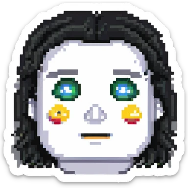 German character with stern face sticker