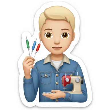 a creative clothing maker with a jeans  sticker