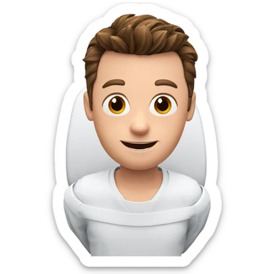 smiling boy with brown hair sticker