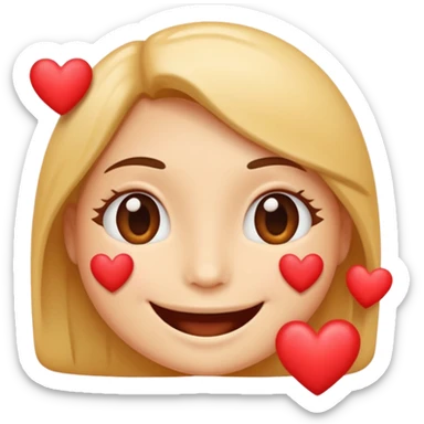 Smile with hearts around it  sticker