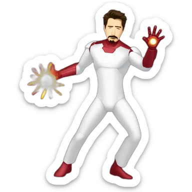 Tony Stark wearing pijama throwing his iron man suit away sticker