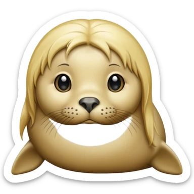 Seal with long blonde hair sticker