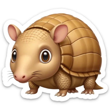 cute armadillo with big eyes sticker
