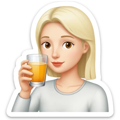 person drinking from a glass, simple and cheerful sticker