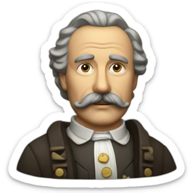 Homme avec la moustache du dictateur du début du 20ieme siècle et une raie sur le côté sticker