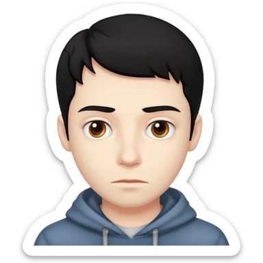 black haired ugly man sticker