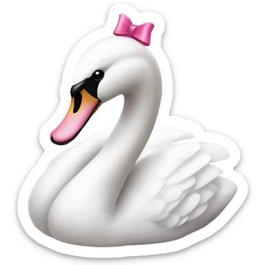 Swan with a pink bow on its head sticker