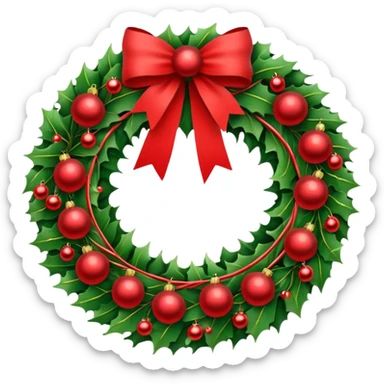 Christmas wreath sticker