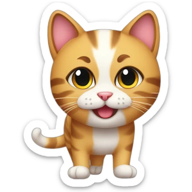 Cute cat aerobic sticker