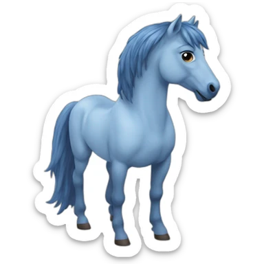 Nicola à des grands chevaux bleu sticker