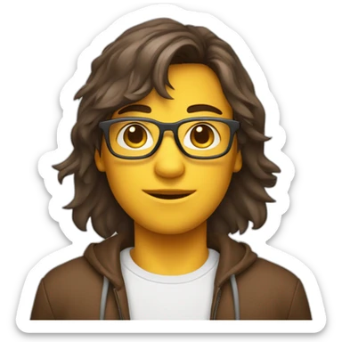 Garçon brun et garçon brun avec peau blanche et garçon a lunette brun avec peau blanche sticker