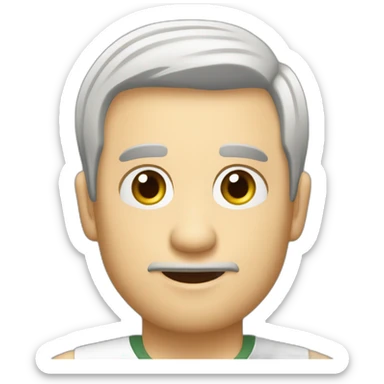 Lachender Mann mit heller Haut Frisur kurze Haare nach hinten sticker