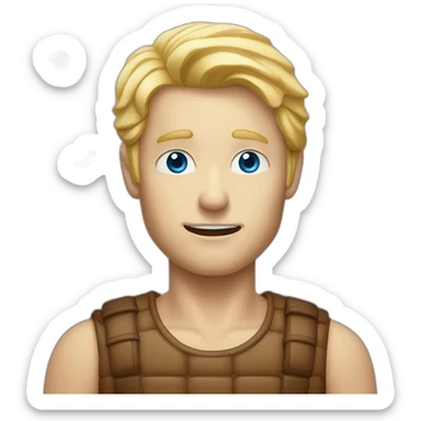 Blond man blue eyes eating hazelnuts sticker