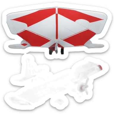 avion super decathlon rojo y blanco raya azul sticker