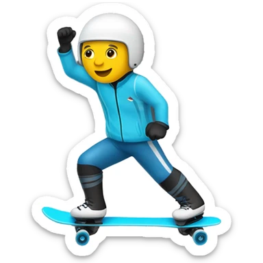 Delfín en patineta sticker