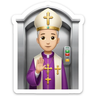 Obispo bendiciendo ascensor sticker