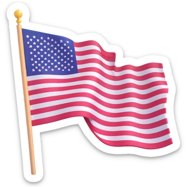 USA flag waving sticker